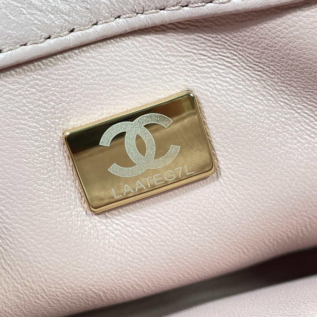 Chanel AS3366 Flap Bag 20cm Lambskin Pink