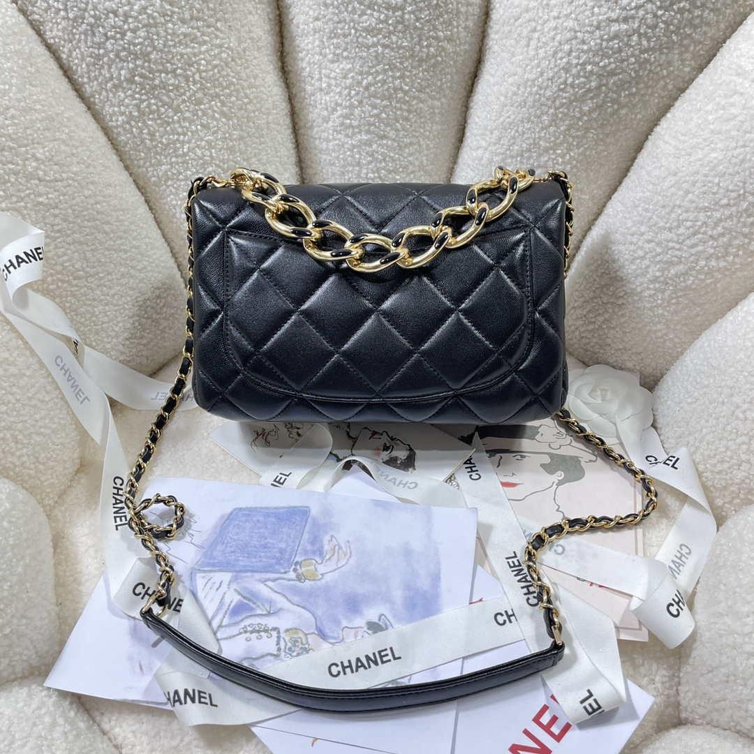 Chanel AS3367 Large Flap Bag 23cm Lambskin Black