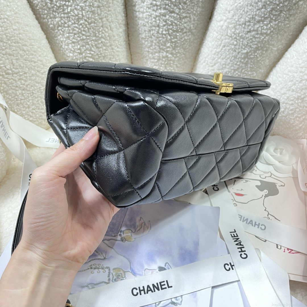 Chanel AS3367 Large Flap Bag 23cm Lambskin Black