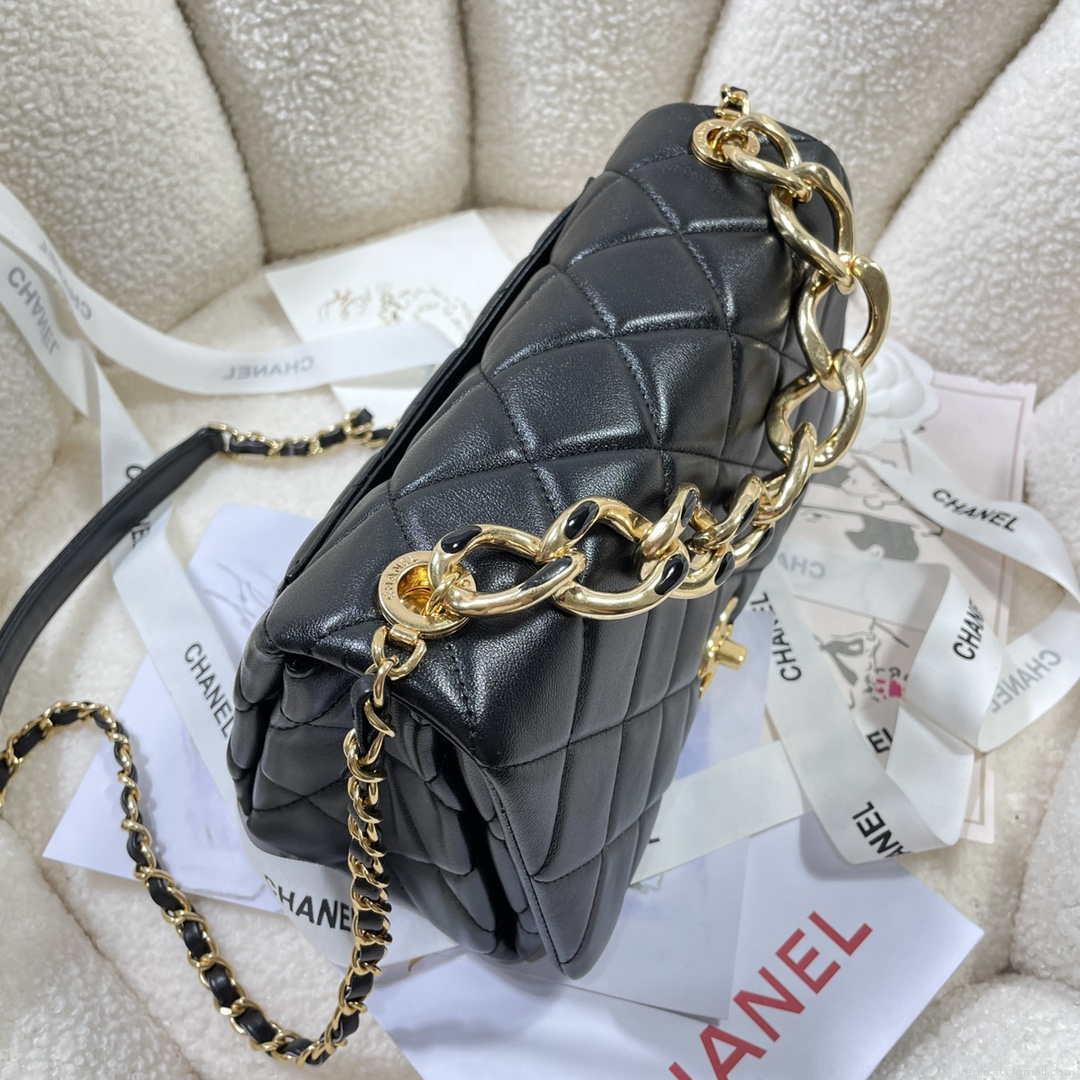 Chanel AS3367 Large Flap Bag 23cm Lambskin Black