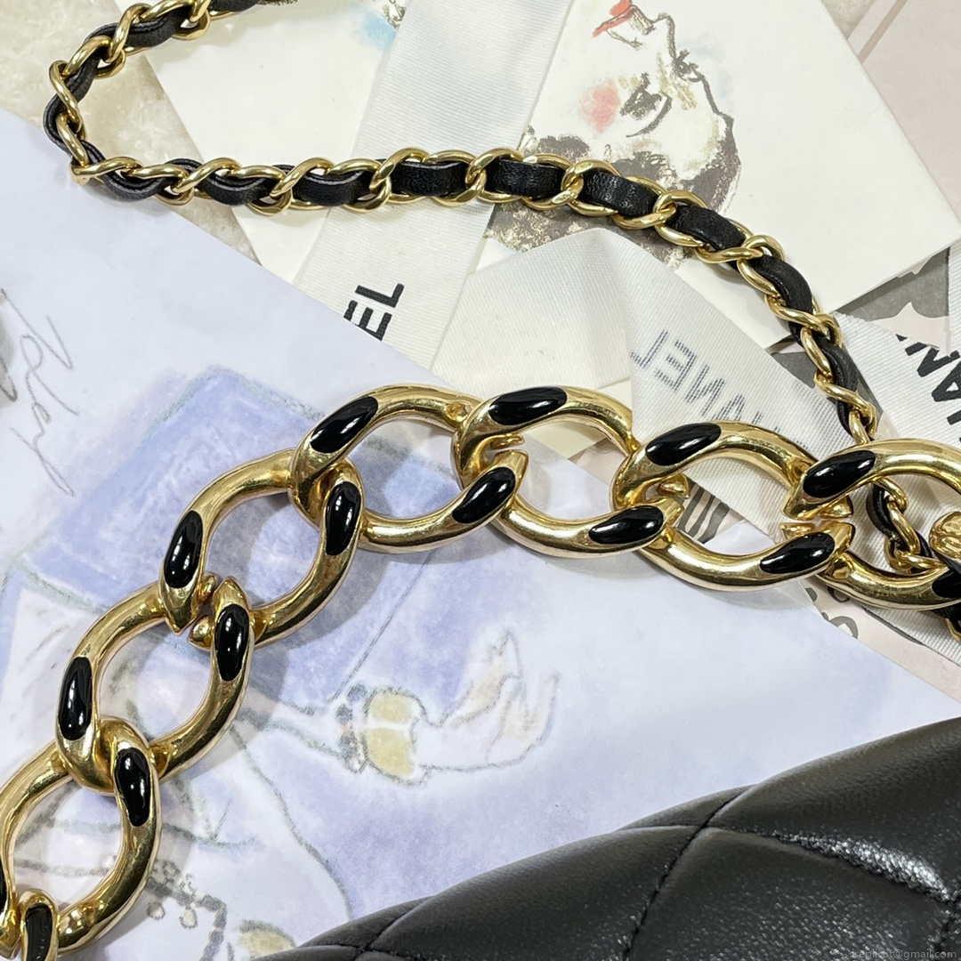 Chanel AS3367 Large Flap Bag 23cm Lambskin Black