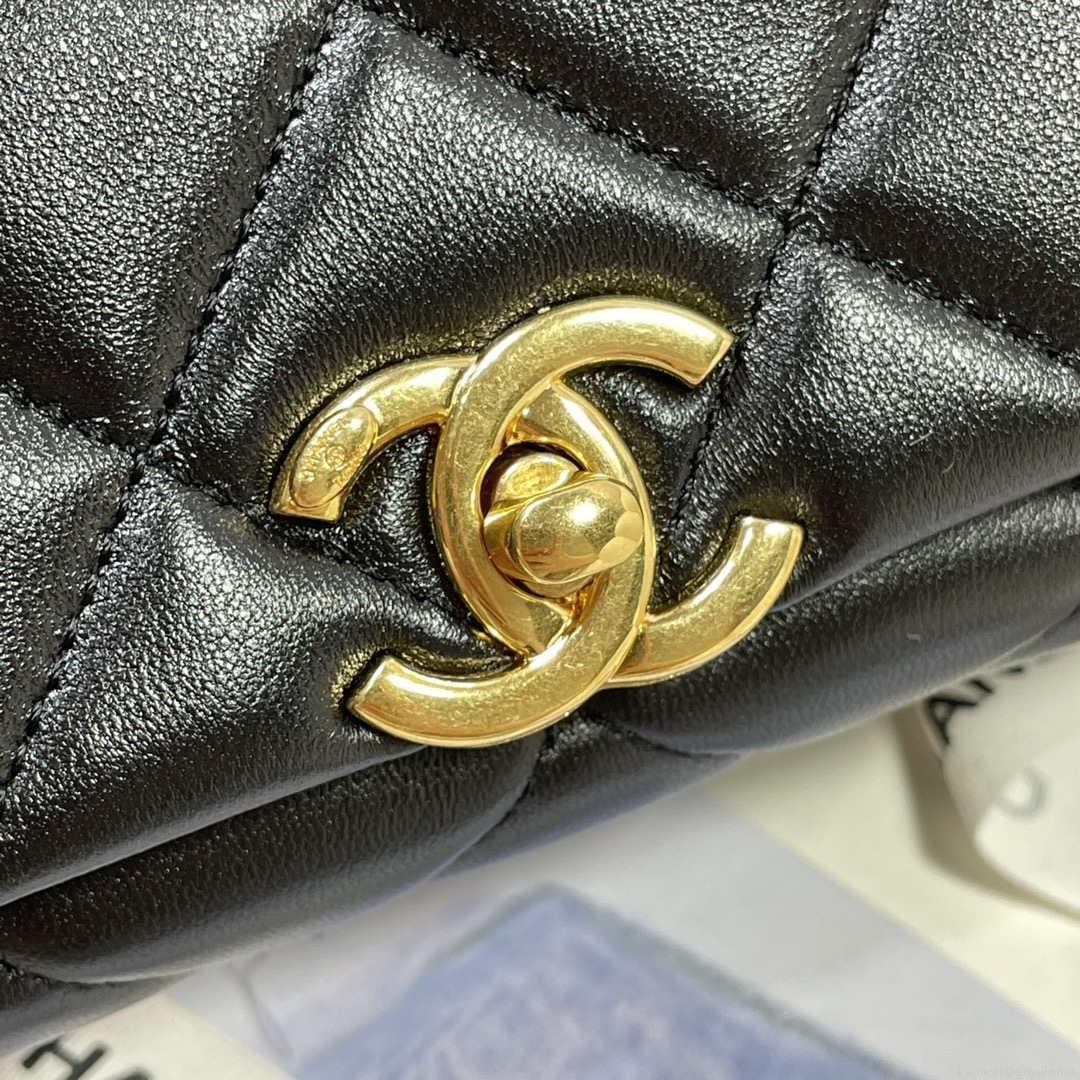 Chanel AS3367 Large Flap Bag 23cm Lambskin Black