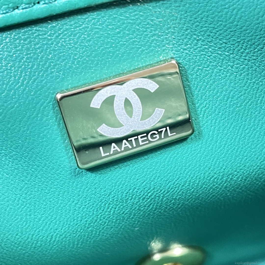 Chanel AS3367 Large Flap Bag 23cm Lambskin Green