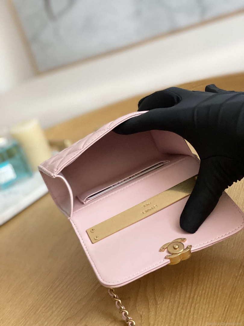 Chanel AP2944 Clutch with Chain Lambskin Light Pink