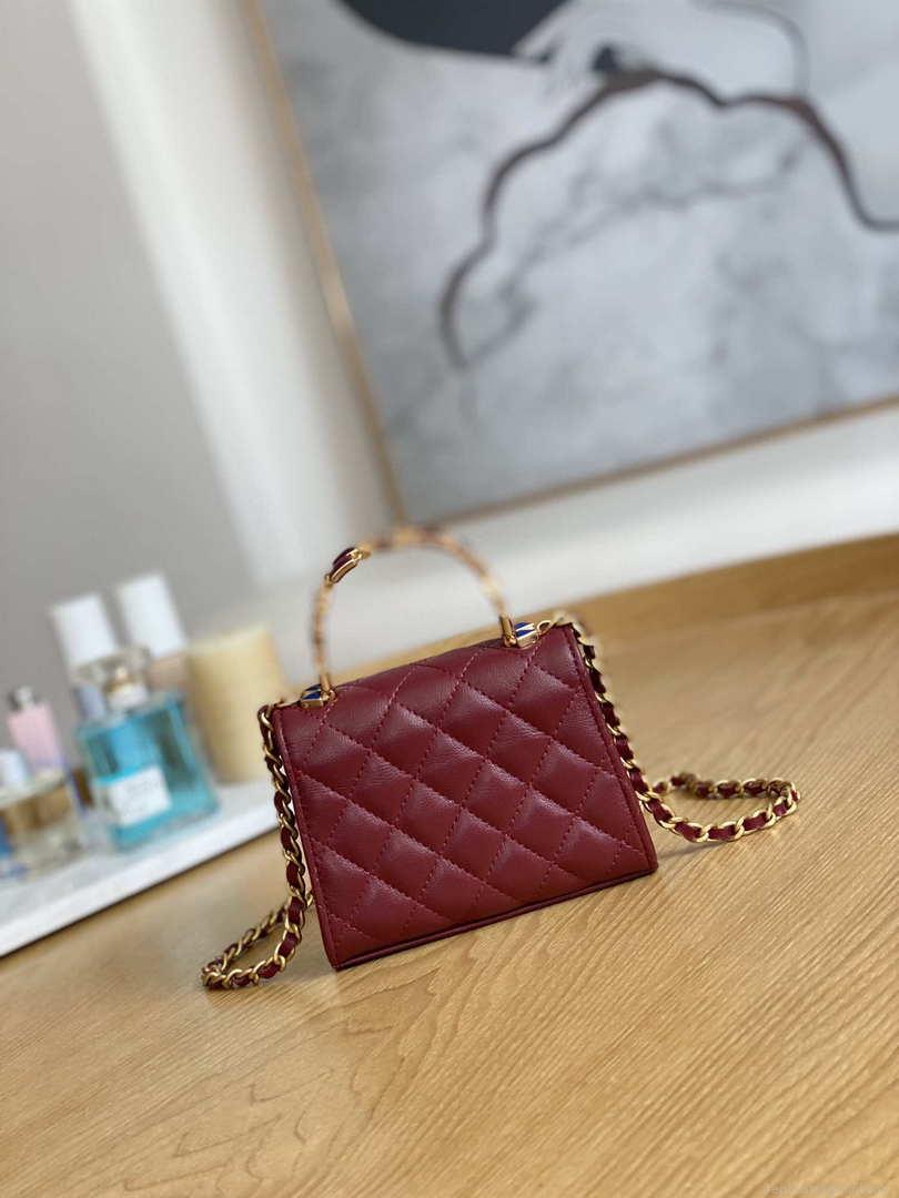 Chanel AP2944 Clutch with Chain Lambskin Wine Red