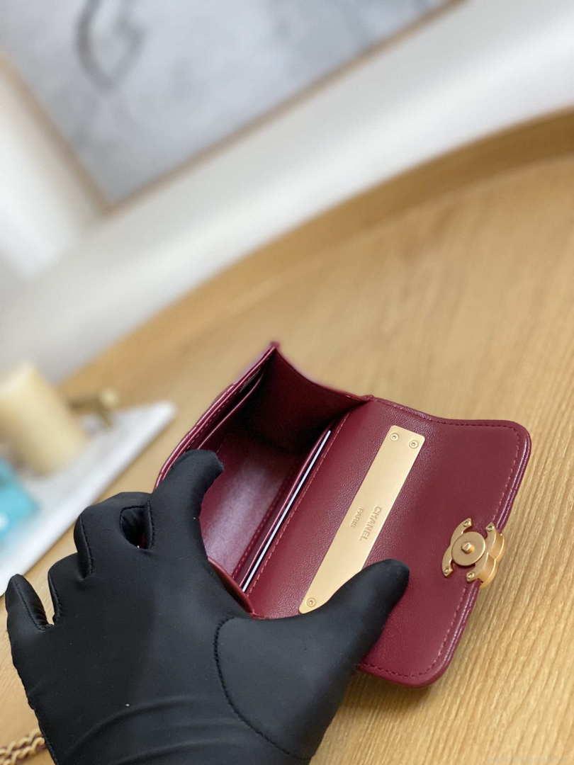 Chanel AP2944 Clutch with Chain Lambskin Wine Red