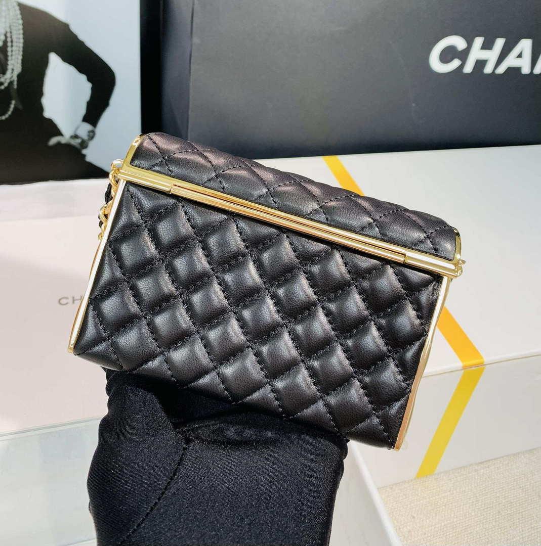 Chanel AS3308 Small Evening Bag 22A Limited Edition Black Lambskin Gold