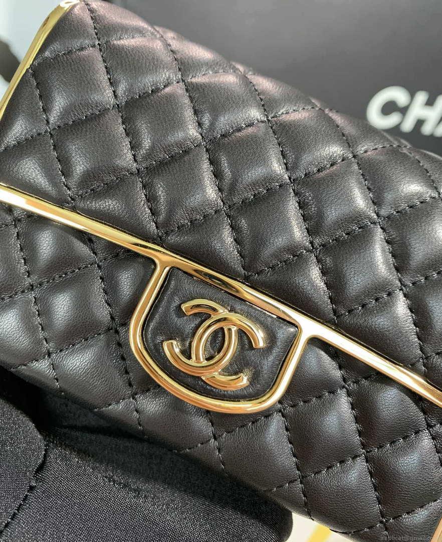 Chanel AS3308 Small Evening Bag 22A Limited Edition Black Lambskin Gold