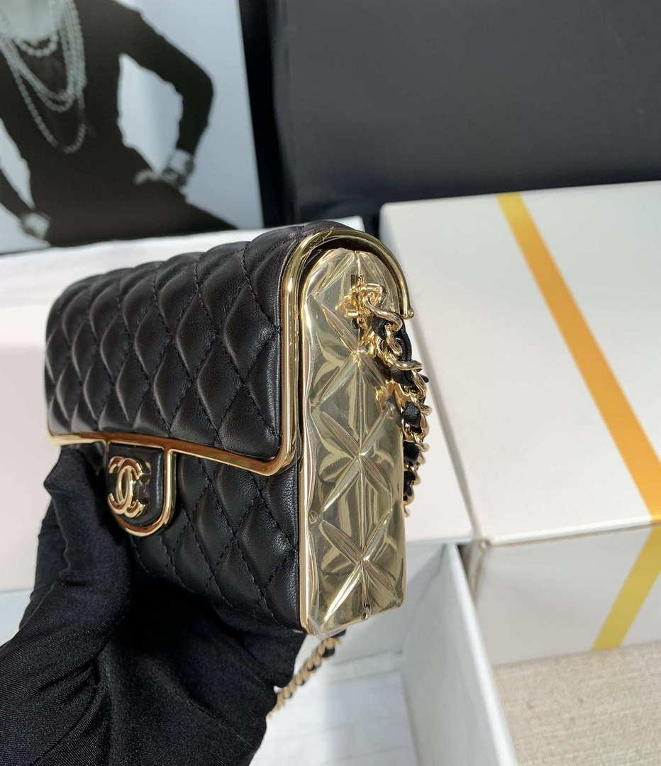 Chanel AS3308 Small Evening Bag 22A Limited Edition Black Lambskin Gold