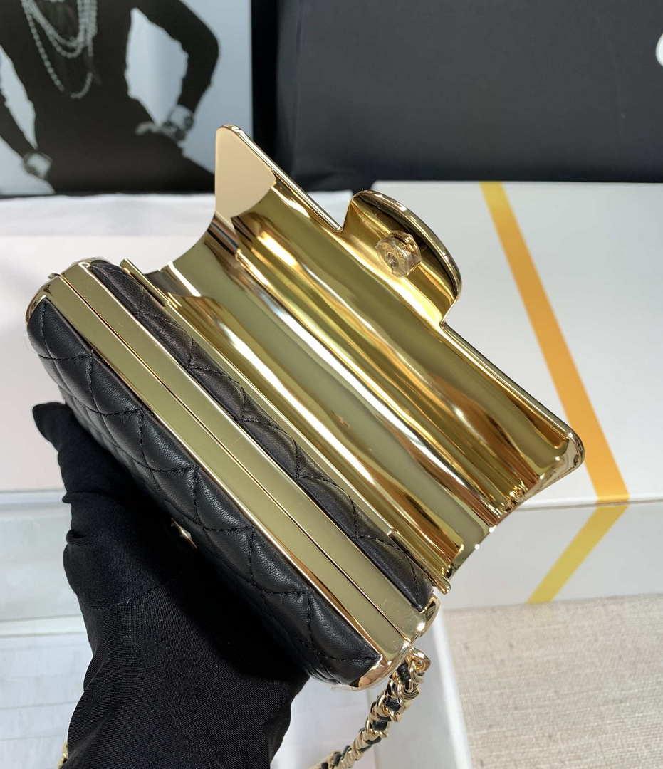 Chanel AS3308 Small Evening Bag 22A Limited Edition Black Lambskin Gold