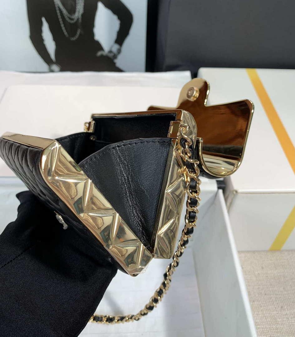 Chanel AS3308 Small Evening Bag 22A Limited Edition Black Lambskin Gold