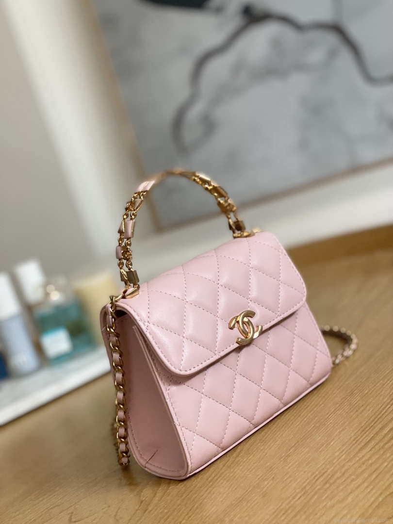 Chanel AP2945 Clutch with Chain Lambskin Light Pink Gold