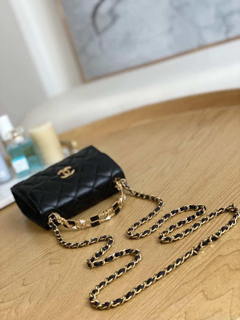 Chanel AP2945 Clutch with Chain Lambskin Black Gold