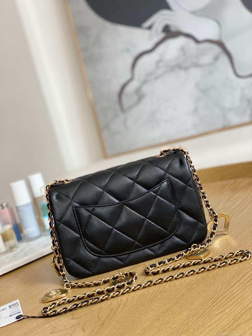 Chanel AS3457 Mini Flap Bag Lambskin & Gold-Tone Metal Black