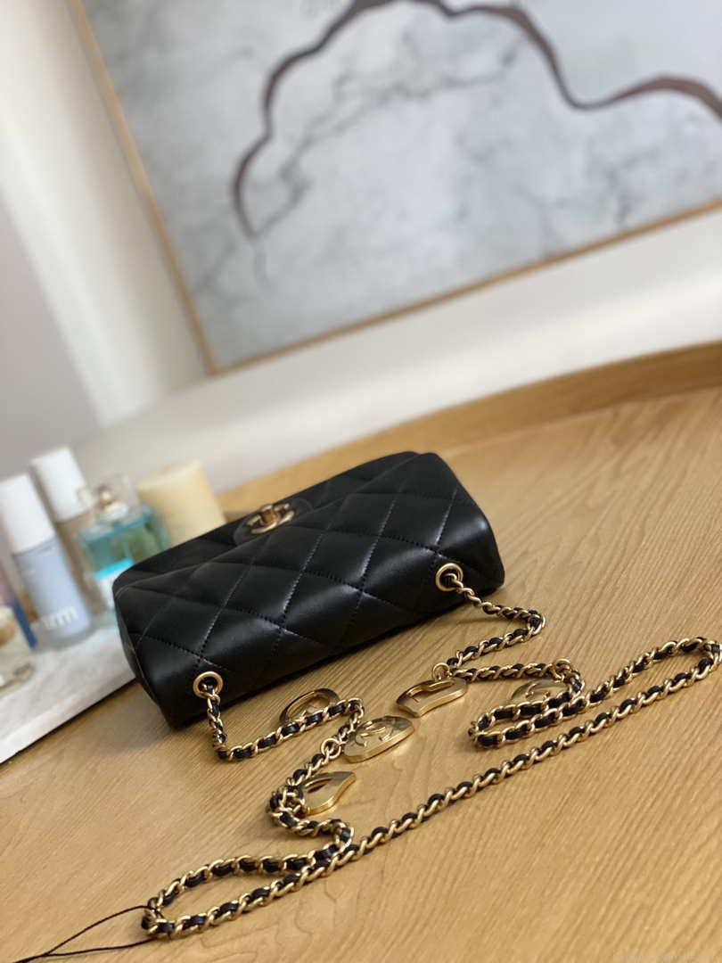 Chanel AS3457 Mini Flap Bag Lambskin & Gold-Tone Metal Black