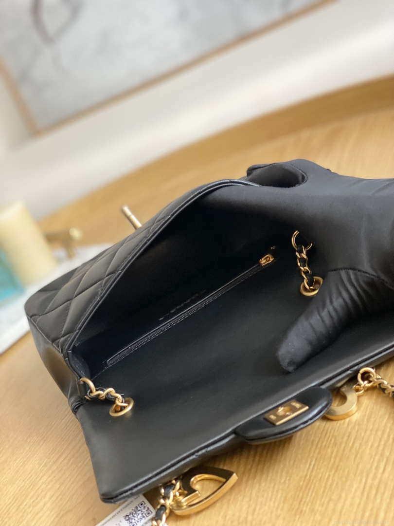 Chanel AS3457 Mini Flap Bag Lambskin & Gold-Tone Metal Black
