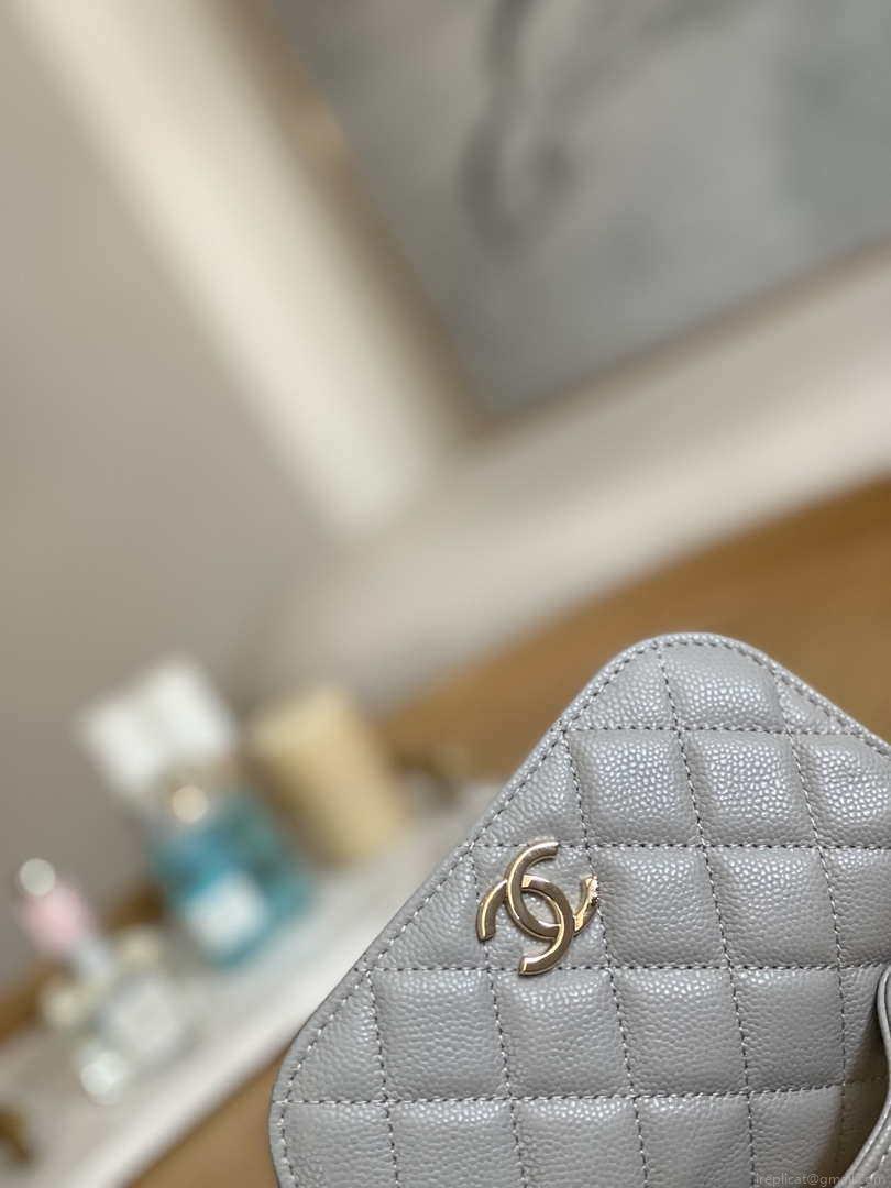 Chanel A81215 Mini messenger bag with Handle Gray