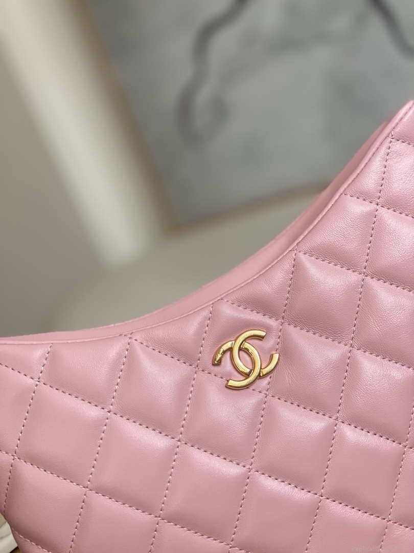 Chanel AS3631 2022 new hippie underarm Hobo bag Lambskin Pink