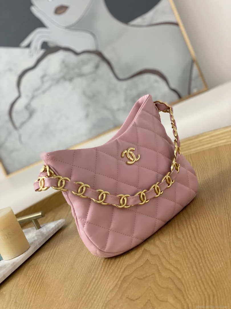 Chanel AS3562 Hobo Handbag Lambskin Pink