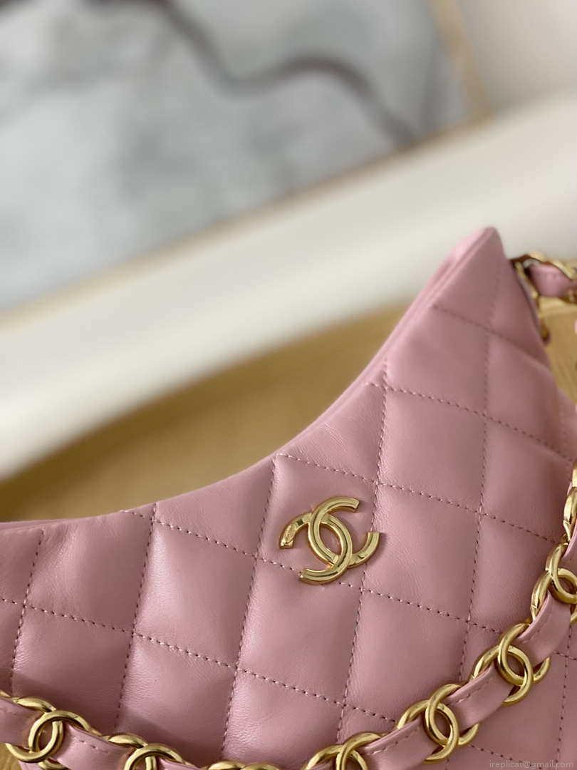 Chanel AS3562 Hobo Handbag Lambskin Pink