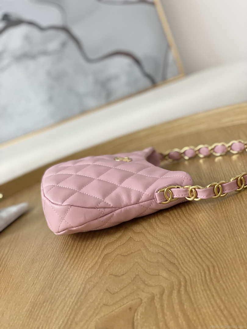 Chanel AS3562 Hobo Handbag Lambskin Pink