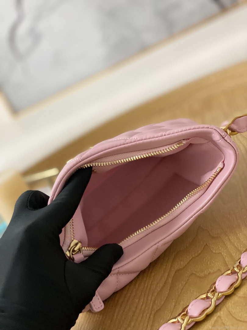 Chanel AS3562 Hobo Handbag Lambskin Pink
