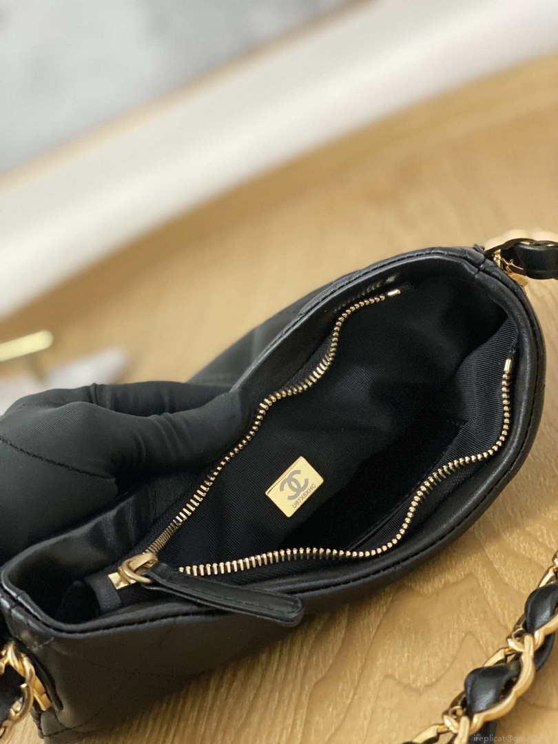 Chanel AS3562 Hobo Handbag Lambskin Black