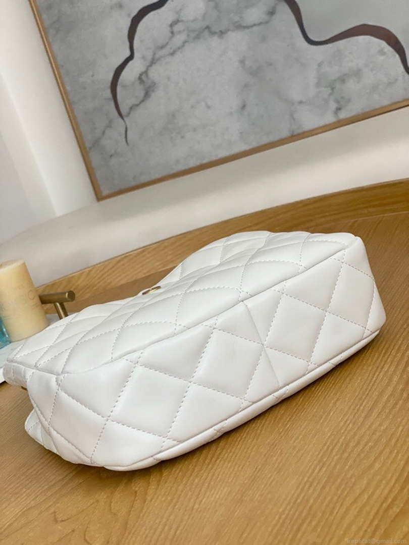 Chanel AS3476 Hobo Handbag Lambskin White