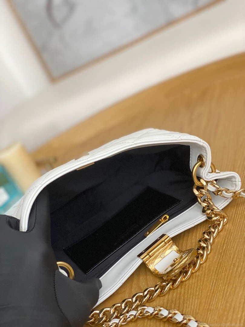 Chanel AS3476 Hobo Handbag Lambskin White