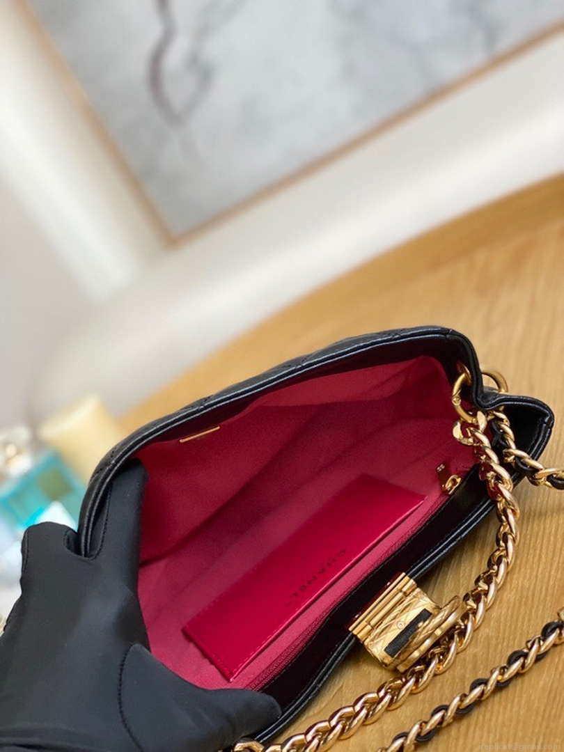 Chanel AS3476 Hobo Handbag Lambskin Black