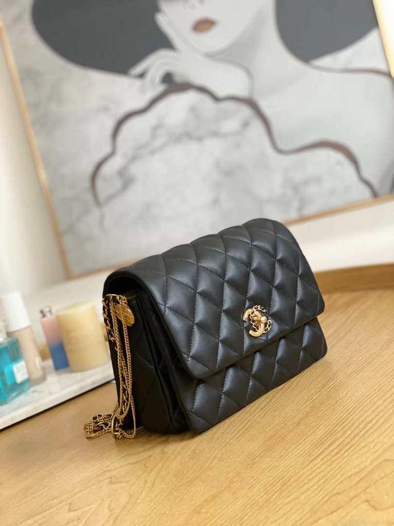 Chanel AS3378 MINI Flap Bag Lambskin Black