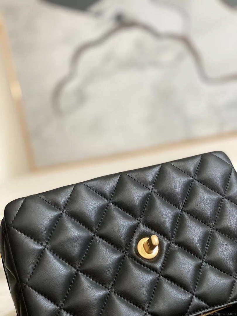 Chanel AS3378 MINI Flap Bag Lambskin Black
