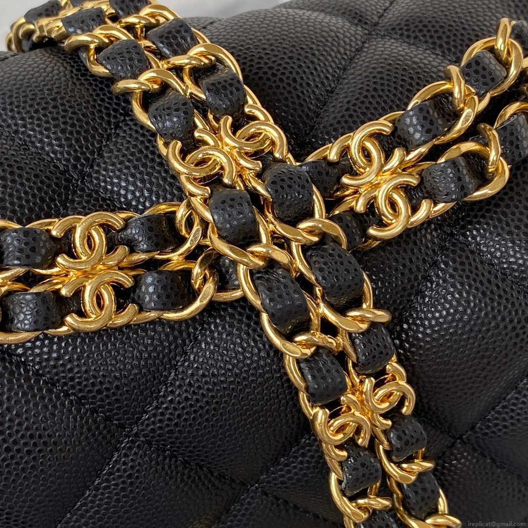 Chanel AS3580 Small Flap Bag Lambskin Lambskin & Gold-Tone Metal Black