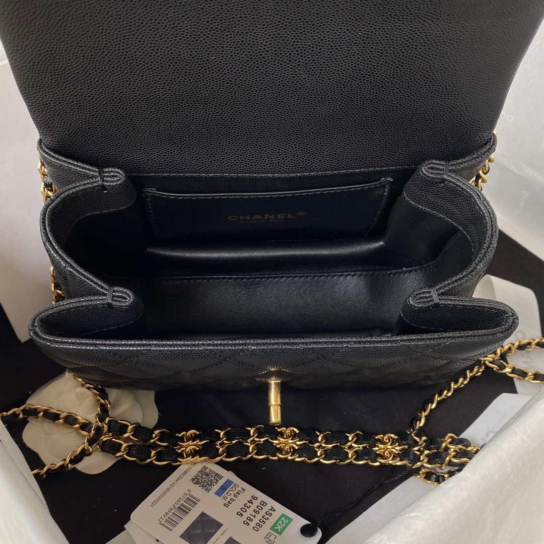 Chanel AS3580 Small Flap Bag Lambskin Lambskin & Gold-Tone Metal Black