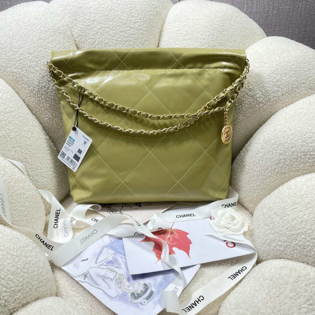 Chanel 22 Small Handbag Shiny Calfskin AS3260 Light Green