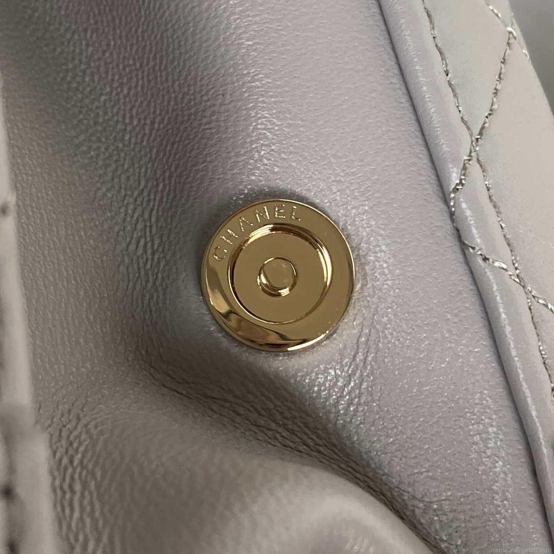 Chanel AS3344 Small Vanity Case Calfskin & Gold-Tone Metal Gray