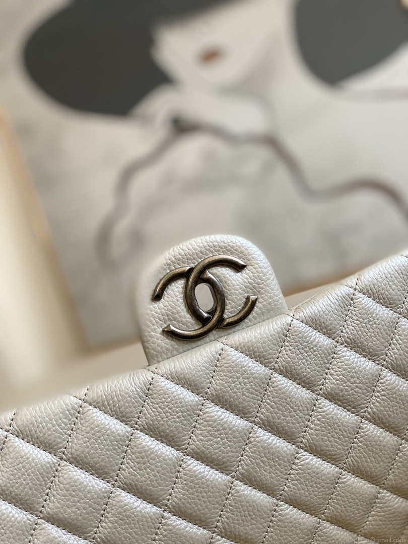Chanel A91169 Flap Travel Bag Airport Series A94305 caviar calfskin Silver White