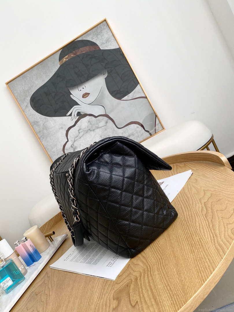 Chanel A91169 Flap Travel Bag Airport Series A94305 caviar calfskin Black Silver