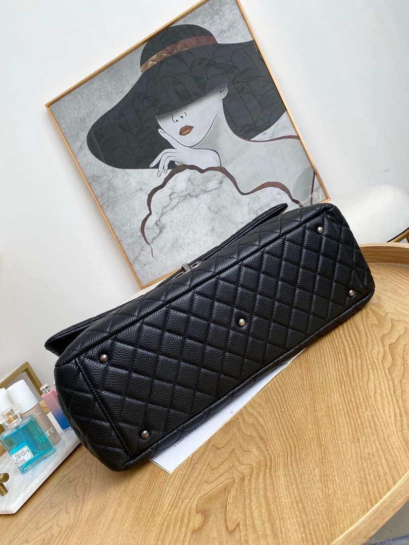 Chanel A91169 Flap Travel Bag Airport Series A94305 caviar calfskin Black Silver