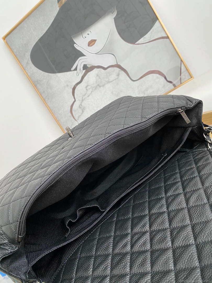 Chanel A91169 Flap Travel Bag Airport Series A94305 caviar calfskin Black Silver