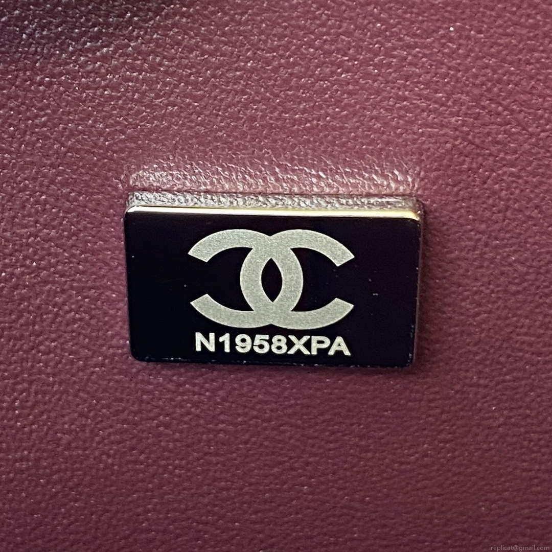 Chanel A01113 Flap Handbag Classic Bag Black Lambskin Silver
