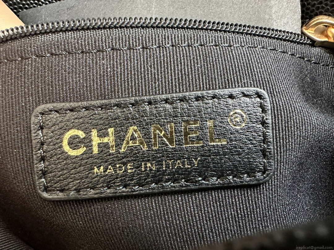 Chanel AS3757 Mini Flap Bag Grained Calfskin & Gold-Tone Metal Black
