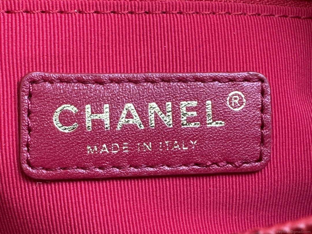 Chanel AS3757 Mini Flap Bag Grained Calfskin & Gold-Tone Metal Red