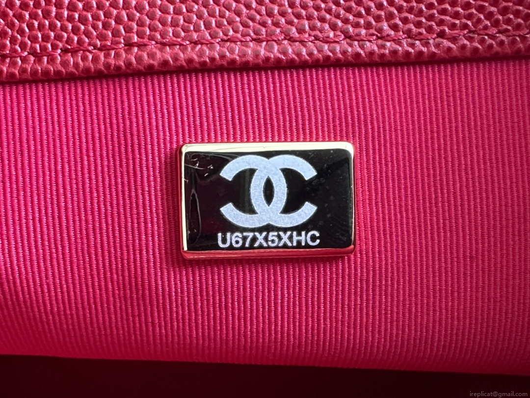 Chanel AS3777 Flap Bag Grained Calfskin & Gold-Tone Metal Red