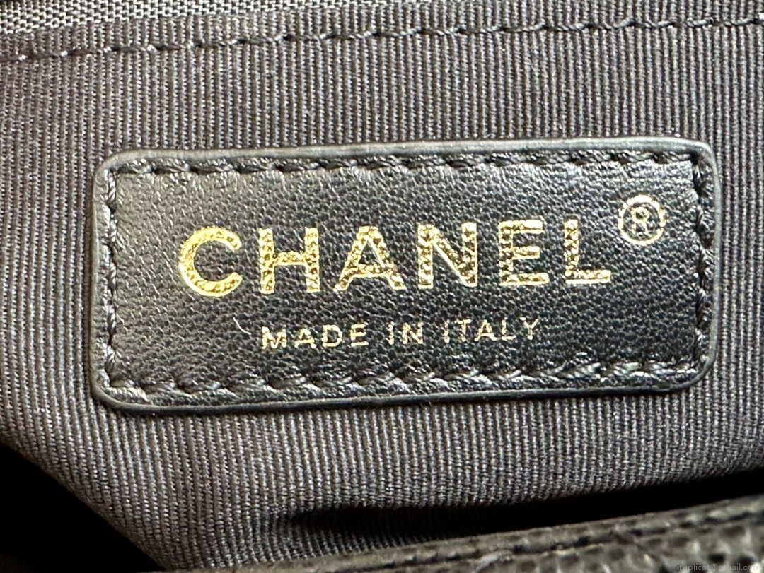 Chanel AS3777 Flap Bag Grained Calfskin & Gold-Tone Metal Black