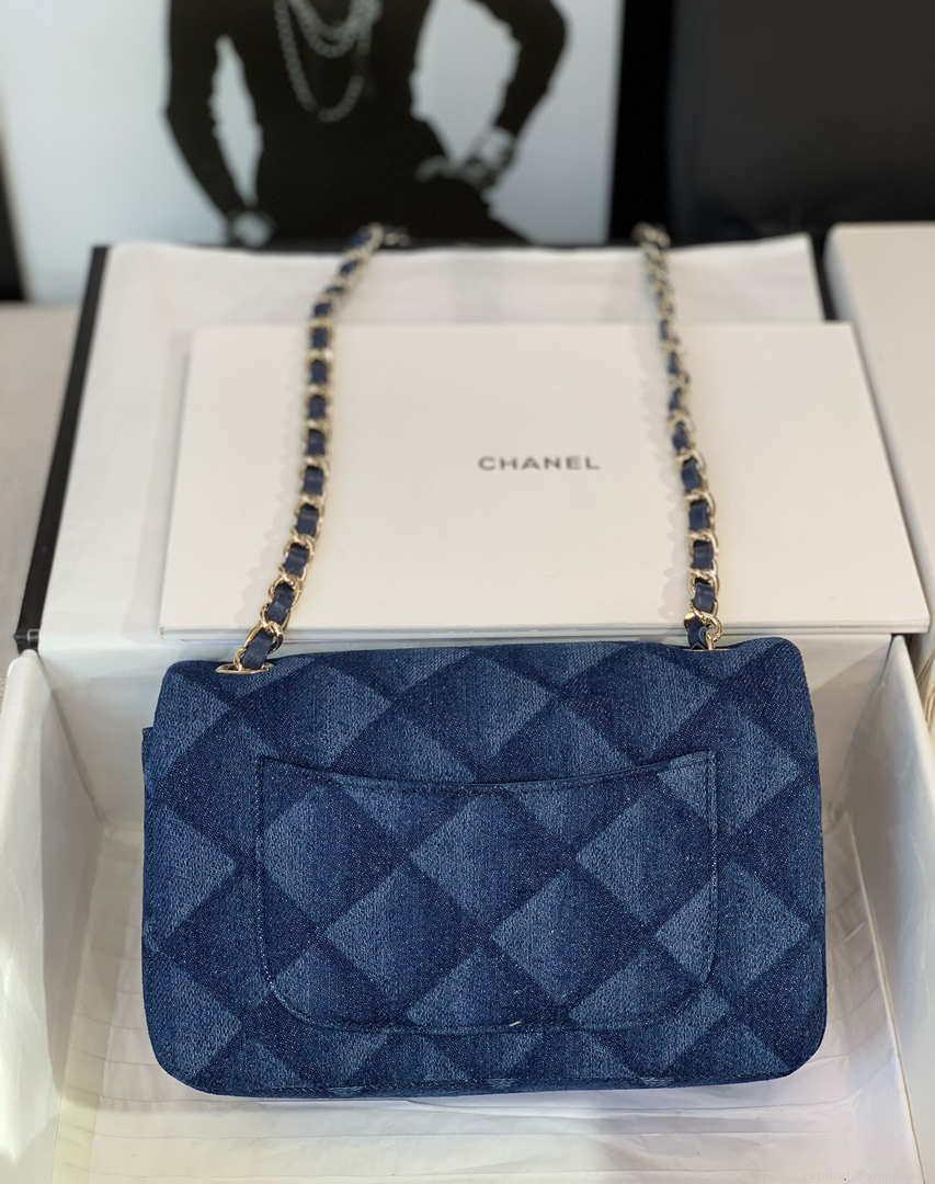 Chanel A69900 Mini Flap Bag Denim Blue 1116 Gold