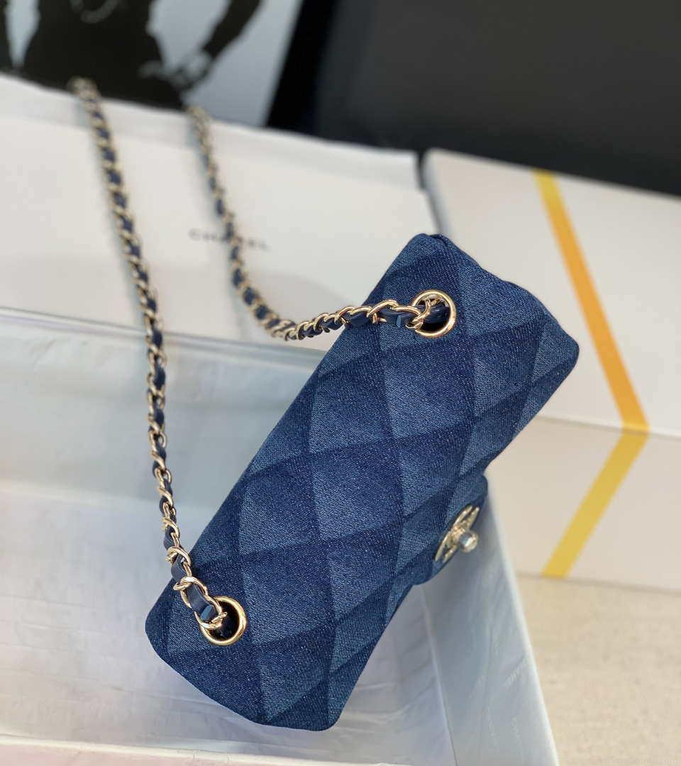 Chanel A69900 Mini Flap Bag Denim Blue 1116 Gold