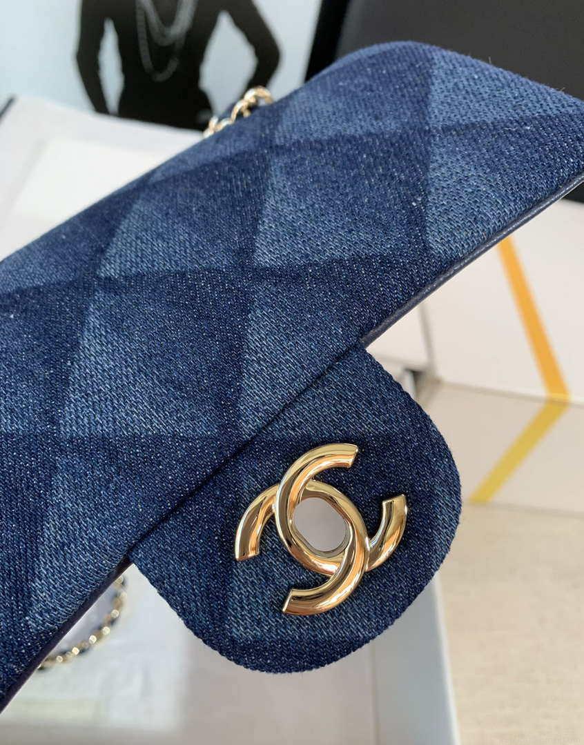 Chanel A69900 Mini Flap Bag Denim Blue 1116 Gold