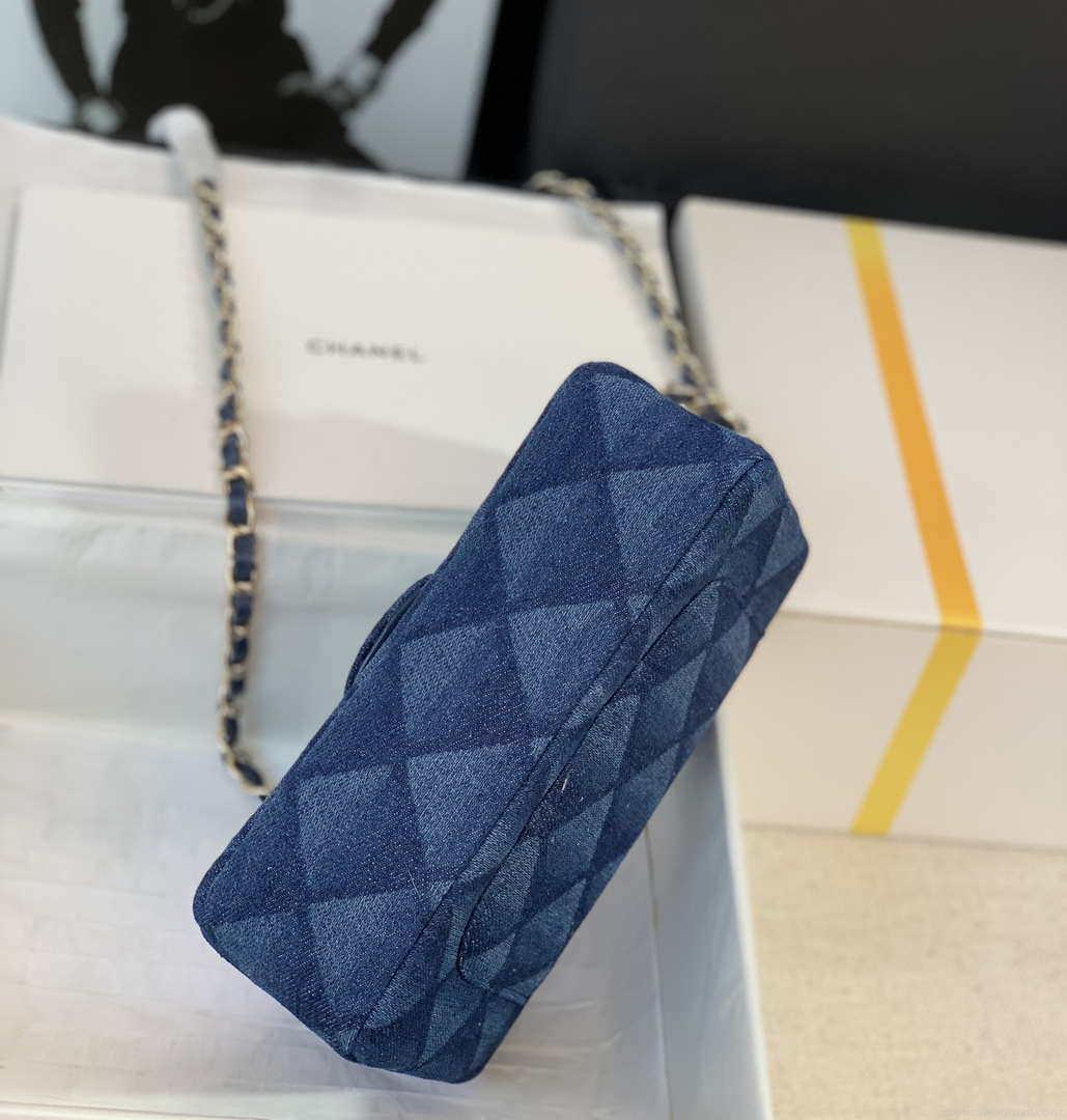 Chanel A69900 Mini Flap Bag Denim Blue 1116 Gold