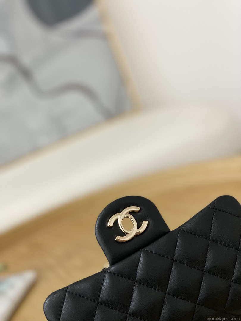 Chanel A35200 Mini Flap Bag 18cm Lambskin Black 1115 With Ball